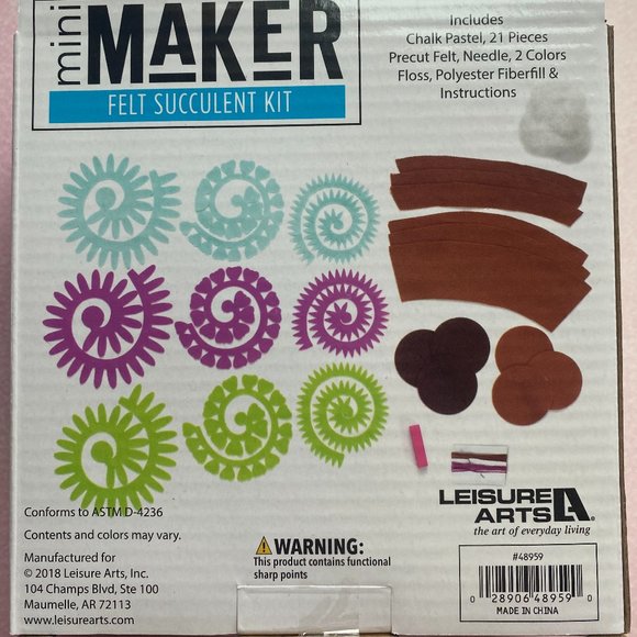 Mini Maker Felt Succulent Kit - Picture 2 of 2